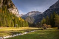Idyllic road through the Dolomites mountains, Italy Royalty Free Stock Photo