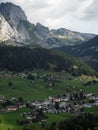 Idyllic rural remote swiss countryside alpine mountain landscape panorama in Wildhaus Toggenburg St Gallen Switzerland