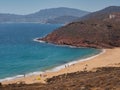 Idyllic sandy beach with blue water