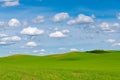 Idyllic scene of green hills, blue sky, white clouds in Palouse Hills Royalty Free Stock Photo