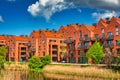 Idyllic scenery of a new housing estate in the old town of Gdansk, Poland Royalty Free Stock Photo