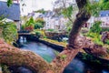 Idyllic scenery at Pont-Aven, a commune in the Finistere department of Brittany (Bretagne) in northwestern France Royalty Free Stock Photo