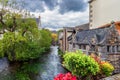 Idyllic scenery at Pont-Aven, a commune in the Finistere department of Brittany (Bretagne) in northwestern France Royalty Free Stock Photo