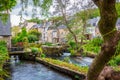 Idyllic scenery at Pont-Aven, a commune in the Finistere department of Brittany (Bretagne) in northwestern France Royalty Free Stock Photo