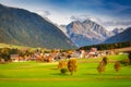 Idyllic scenery of Rasun di Sotto town in South Tyrol at autumn. Italy Royalty Free Stock Photo