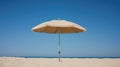 Idyllic sea sky vacations summer sunny sun travel blue umbrella sand beach relaxation Royalty Free Stock Photo