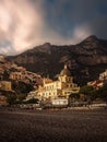 Idyllic small town near Positano Beach in Salerno Italy nestled into a picturesque hillside