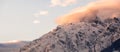 Idyllic snowy mountain peaks, setting sun in winter, landscape, Alps, Austria Royalty Free Stock Photo
