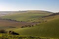 An idyllic South Downs farm landscape on a sunny March day Royalty Free Stock Photo