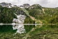 Idyllic spring landscape with mountain joffre laks in british columbia canada