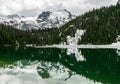 Idyllic spring landscape with mountain joffre laks in british columbia canada