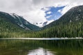 Idyllic spring landscape with mountain joffre laks in british columbia canada