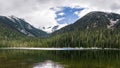 Idyllic spring landscape with mountain joffre laks in british columbia canada