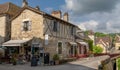 Idyllic street cafÃÂ© and restaurant in the historic village of Carennac in the Dordogne Valley Royalty Free Stock Photo