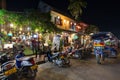 Idyllic street in Luang Prabang at night