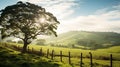 Idyllic Summer Scene with Horses Grazing Peacefully in a Breathtaking Picturesque Landscape