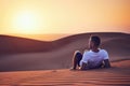 Idyllic sunrise in desert Royalty Free Stock Photo