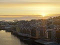 An idyllic sunset in norway - alesund