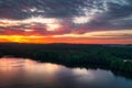 Idyllic sunset over the lake in Poland