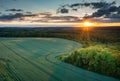 Idyllic sunset over the wheat field in Poland Royalty Free Stock Photo