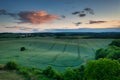 Idyllic sunset over the wheat field in Poland Royalty Free Stock Photo