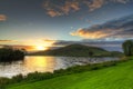 Idyllic sunset scenery at Lough Gur