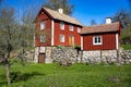 Idyllic Swedish Rural Red Cottage Village Rottle By Near Town Granna