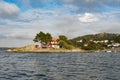 Idyllic Swedish Summer House on tiny island Royalty Free Stock Photo