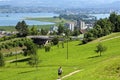 Idyllic Swiss mountain landscape with Lake Zurich