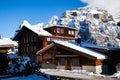 idyllic Swiss village Murren in the mountains in winter