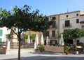 Idyllic town square in Petra, Mallorca, Spain