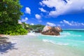 Idyllic tropical nature of exotic Seychelles islands. Royalty Free Stock Photo