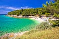 Idyllic turquoise beach in Pula summer view