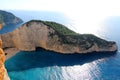 Idyllic view of beautiful Navagio Beach on Zakynthos Island in Greece Royalty Free Stock Photo