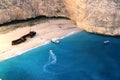 Idyllic view of beautiful Navagio Beach on Zakynthos Island in Greece Royalty Free Stock Photo