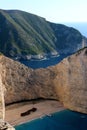 Idyllic view of beautiful Navagio Beach on Zakynthos Island in Greece Royalty Free Stock Photo