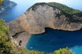 Idyllic view of beautiful Navagio Beach on Zakynthos Island in Greece Royalty Free Stock Photo