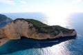 Idyllic view of beautiful Navagio Beach on Zakynthos Island in Greece Royalty Free Stock Photo