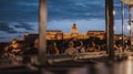 Idyllic view of the Buda Castle illuminated in twilight in Budapest, Hungary Royalty Free Stock Photo