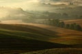 Idyllic view of hilly farmland in Tuscany in beautiful morning light, Italy Royalty Free Stock Photo