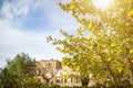 Idyllic view with lemon tree in historic spain village deia