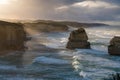 Idyllic view of Twelve Apostles at sunset on the Victoria's Great Ocean Road Royalty Free Stock Photo