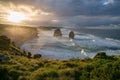 Idyllic view of Twelve Apostles at sunset on the Victoria's Great Ocean Road Royalty Free Stock Photo