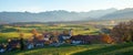 Idyllic village aidling, rural bavarian landscape, german autumnal scenery