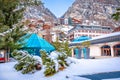 Idyllic village of Zermatt view, luxury winter destination