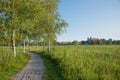 Idyllic walkway from lake kochelsee to schlehdorf cloister Royalty Free Stock Photo