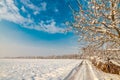 Idyllic winter countryside landscape