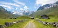 Idyllische Berglandschaft mit Blick zum Scalettagletscher, Dischmatal bei Davos, PrÃÂ¤ttigau GraubÃÂ¼nden