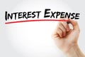 IE - Interest Expense acronym, business concept text