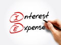 IE - Interest Expense acronym, business concept